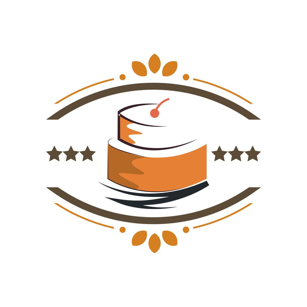 Birthday cake Logo symbol vector - Вектор,изображение