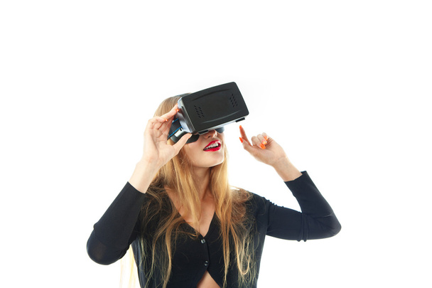 woman in virtual reality helmet - Fotografie, Obrázek