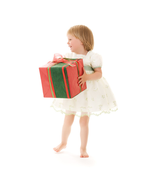 Girl with gift box - Foto, Imagem