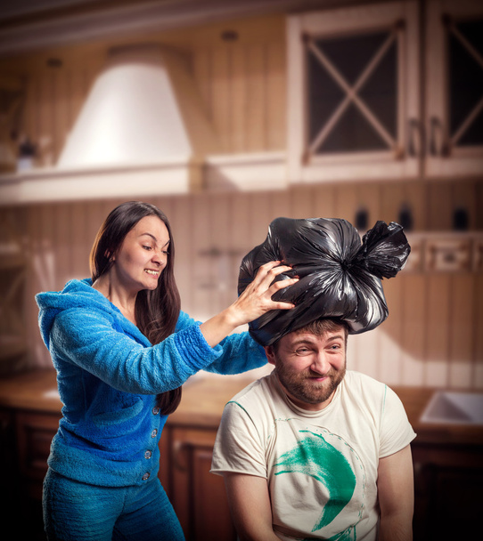 Uvedení Koš pack na hlavě manžel manželka - Fotografie, Obrázek
