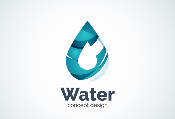 Absztrakt üzleti társaság víz csepp logó sablon, védelmi jellegű környezetvédelmi koncepció - Vektor, kép