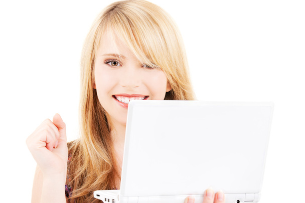 Teenage girl with laptop computer - Photo, image