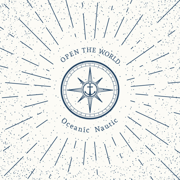 ベクトルのレトロな航海ロゴのテンプレート - ベクター画像