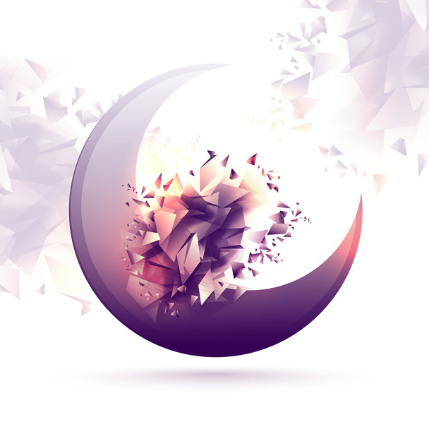 Creative Crescent Moon for Islamic Festivals. - Vektor, kép