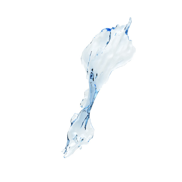plusk wody na białym tle 3d - Zdjęcie, obraz