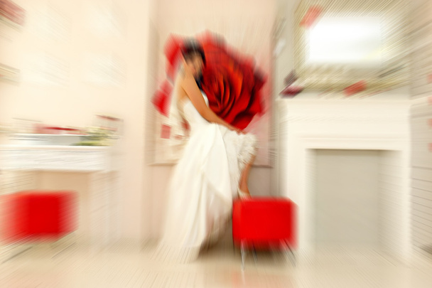 Esküvői. Radiális zoom blur effekt defókusz szűrőt alkalmazott, wit - Fotó, kép