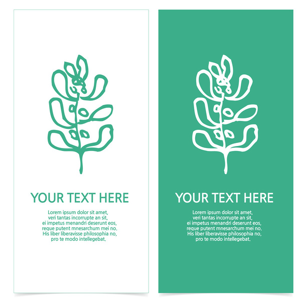 set of brochures with abstract plants images - Διάνυσμα, εικόνα