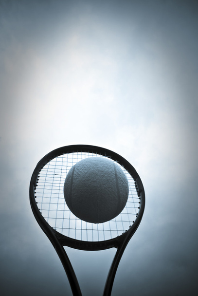 青いボール テニス - 写真・画像