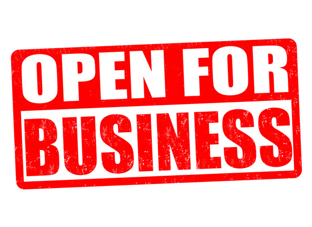 Open voor business stempel - Vector, afbeelding