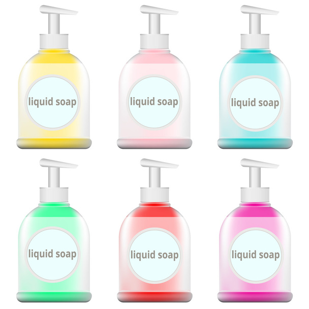 set of bottles for soap - Vector, Image