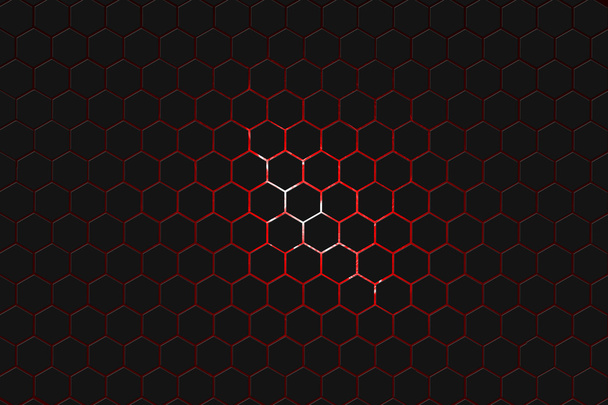 black hexagon background - Photo, Image