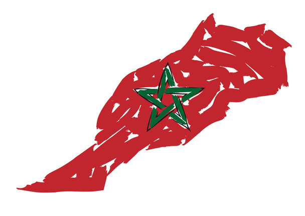 naszkicować mapę flaga Maroka - Wektor, obraz
