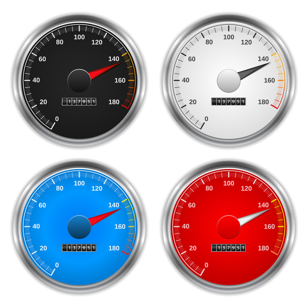 Speedometers - Διάνυσμα, εικόνα