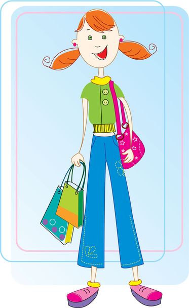 Girl shopping - Вектор, зображення
