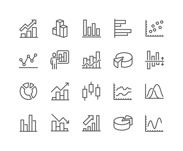 Iconos de gráfico de línea
 - Vector, Imagen