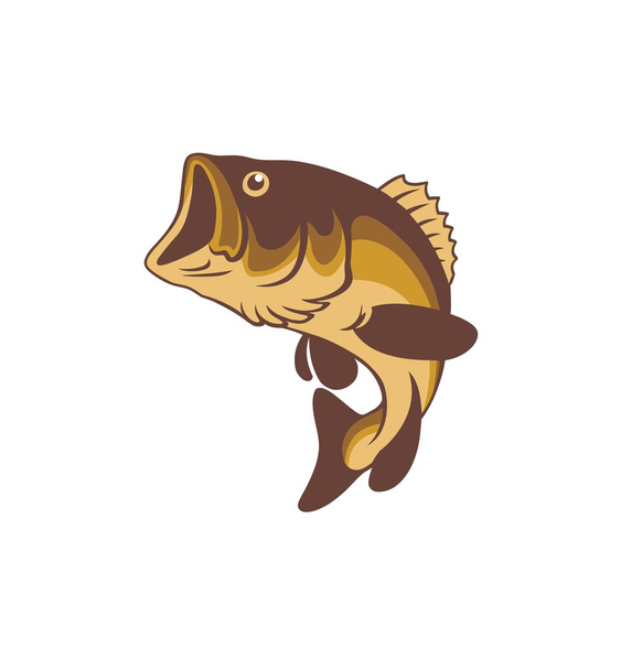 bass fish emblem - Vector, Image