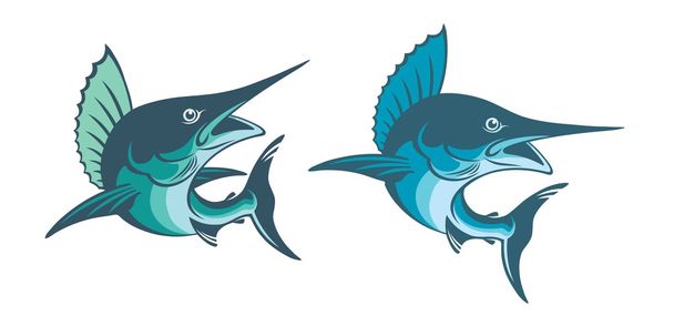 Marlinfisch-Ikonen - Vektor, Bild