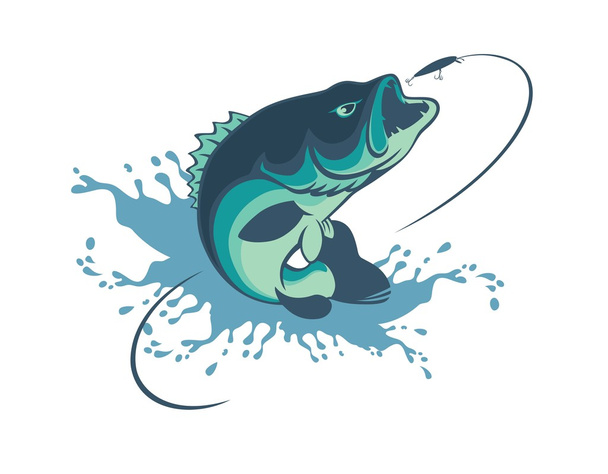 halászati basszus jelkép - Vektor, kép