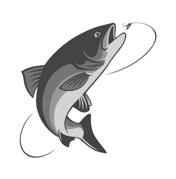 pêche à la mouche icône saumon
 - Vecteur, image