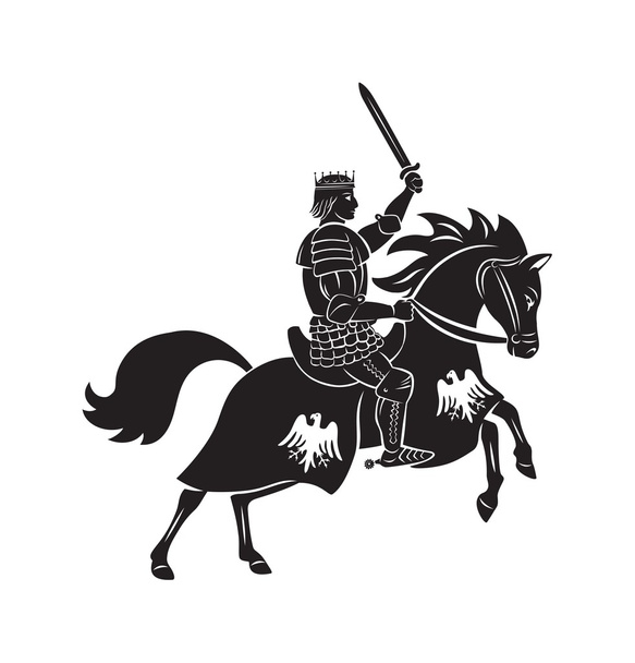 Król rycerzy na koniach - Wektor, obraz