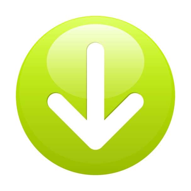 Icon internet down arrow button. - Vector, Imagen