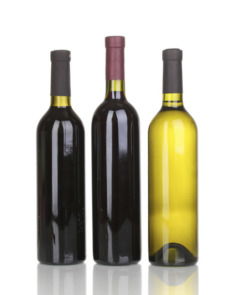 Bottles of great wine isolated on white - Foto, Bild