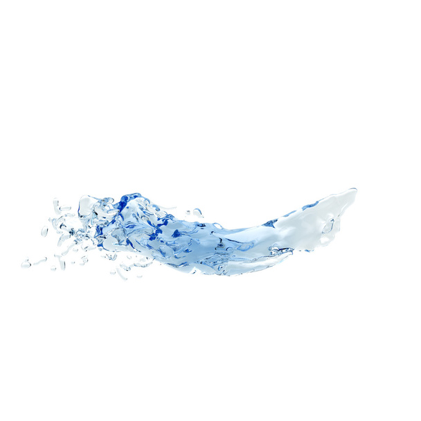 plusk wody na białym tle 3d - Zdjęcie, obraz