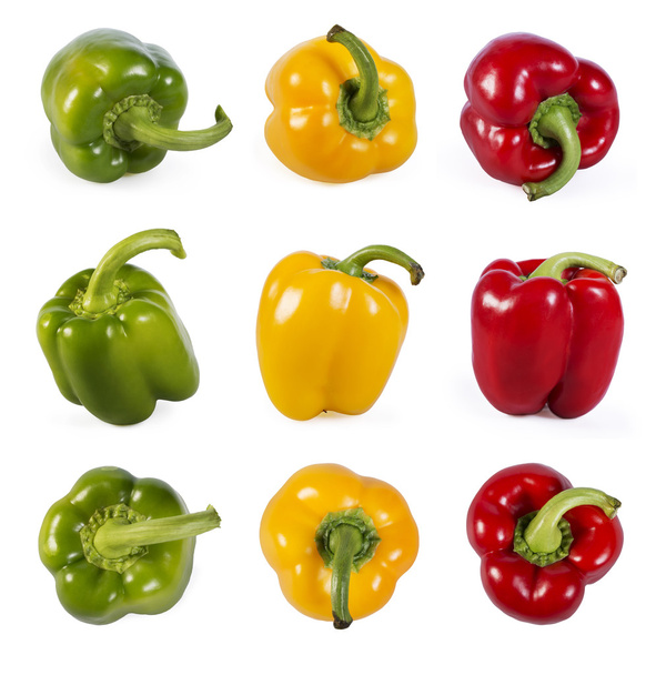 Kolekce červená, zelená a žlutá paprika - Fotografie, Obrázek