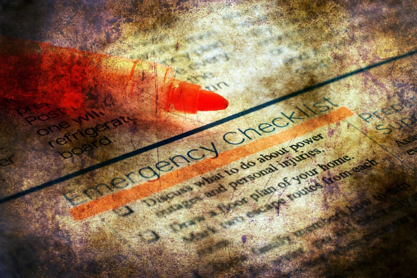 Emergency checklist grunge concept - Photo, Image