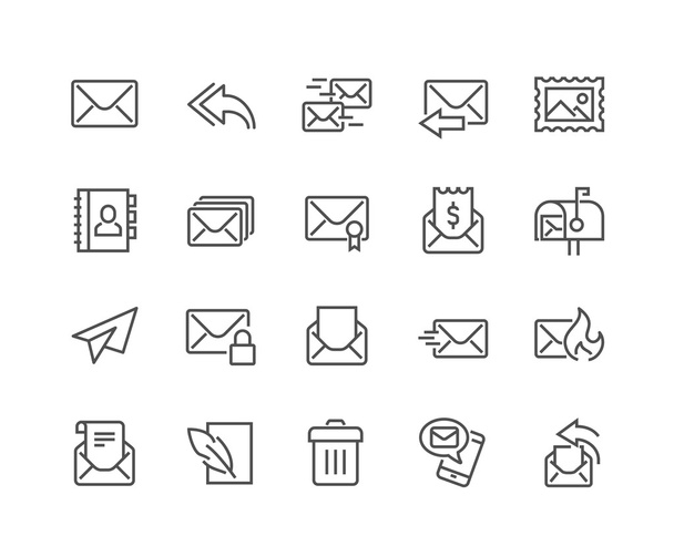 Line Mail Icons - Vector, Image