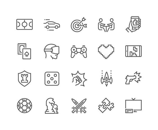 Line Games Icons - Vector, Image