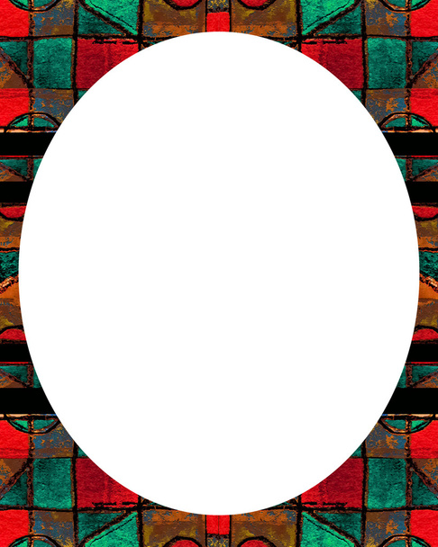 Circle White Frame Background with Decorated Borders - Φωτογραφία, εικόνα