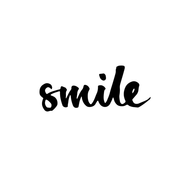Smile. Hand drawn lettering. - Vektori, kuva