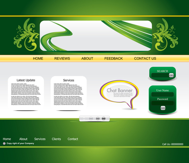 Abstract green web template - Vektör, Görsel