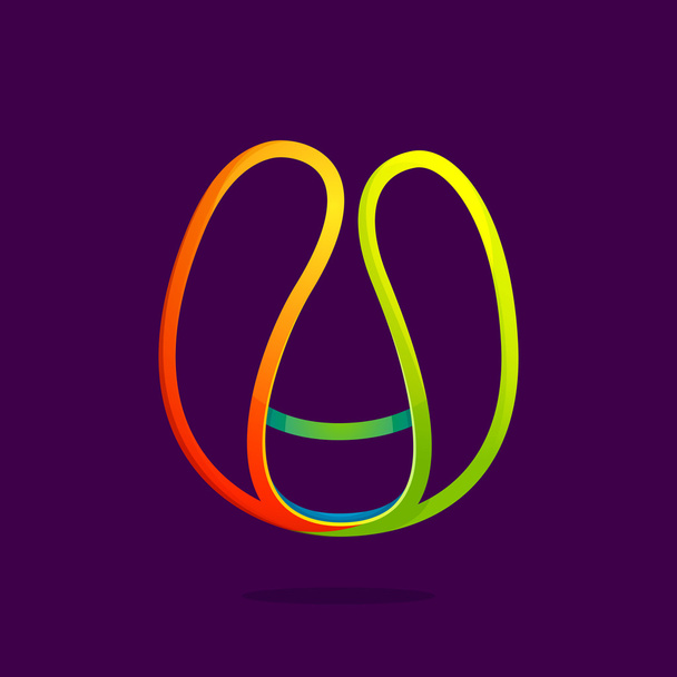 Logo en lettre U formé par une ligne néon éclatante
.  - Vecteur, image