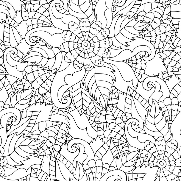 Kézzel rajzolt zentangle virág dísz a felnőtt anti-stressz - Vektor, kép
