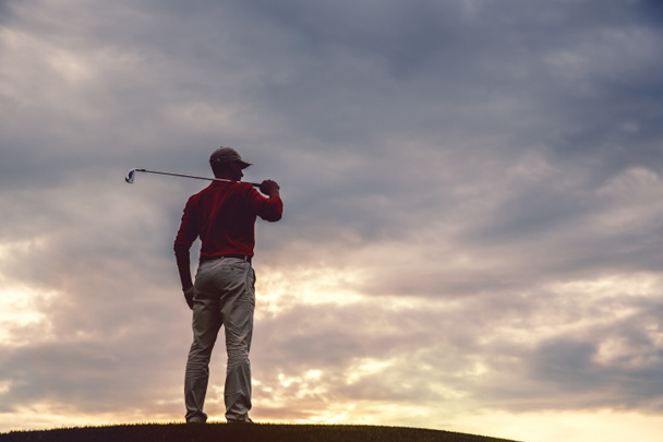 homem golfista silhueta
 - Foto, Imagem