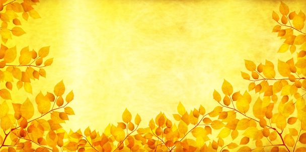 Gold autumn leaves autumn background - Vector, Image