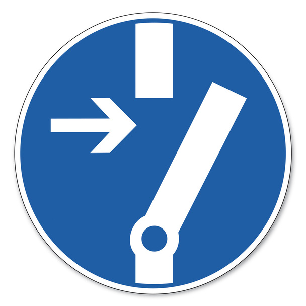 Commanded sign safety sign pictogram occupational safety sign Before working unlock - Vektor, kép