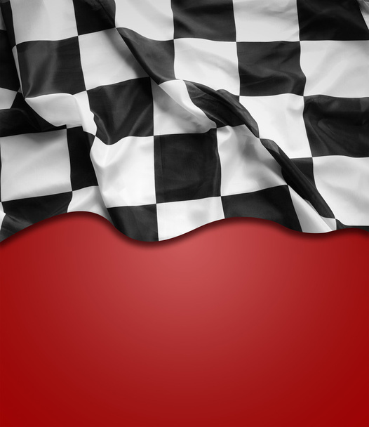 Checkered flag on red - Photo, Image