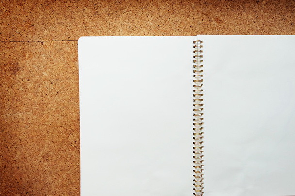 the empty notebook and Corkboard background - Φωτογραφία, εικόνα