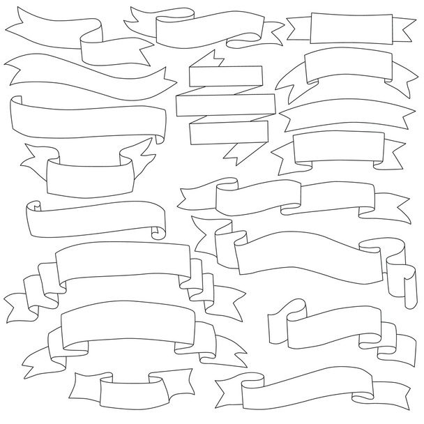 grand ensemble de rubans dessinés main sur un fond blanc
 - Vecteur, image