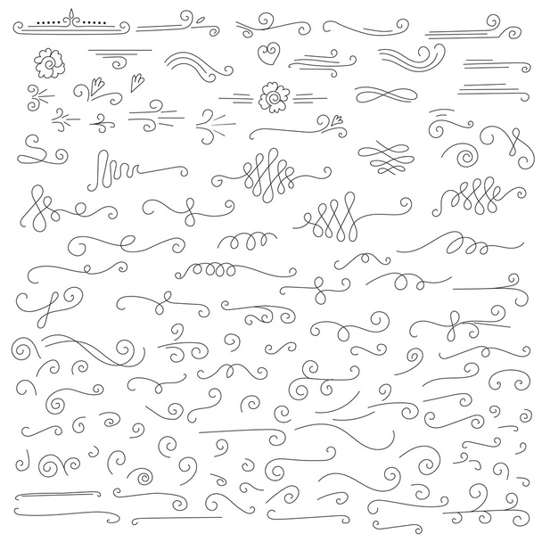 a set of curls drawn hands, doodle style - Vector, Image