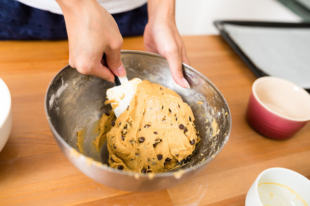 Stirring the dough for making cookies  - Fotoğraf, Görsel