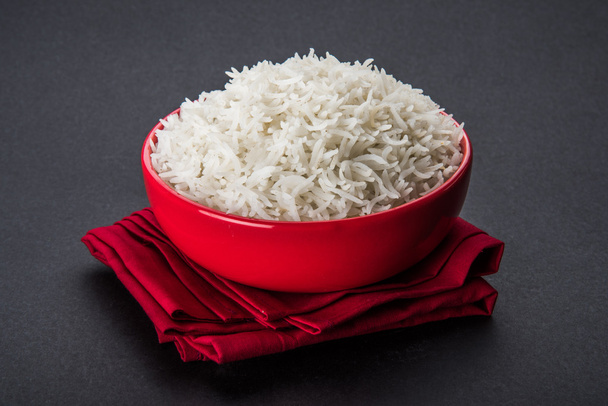 Indický basmati rýže, pákistánské rýže basmati, asijské basmati rýže, vařená rýže basmati, vařené bílé rýže, vařená holý rýži v misce - Fotografie, Obrázek