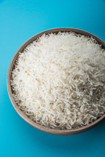 Hint basmati pirinç, Pakistanlı basmati pirinç, Asya basmati pirinç, beyaz pirinç, düz pirinç kase pişmiş pişmiş basmati pirinç pişmiş - Fotoğraf, Görsel