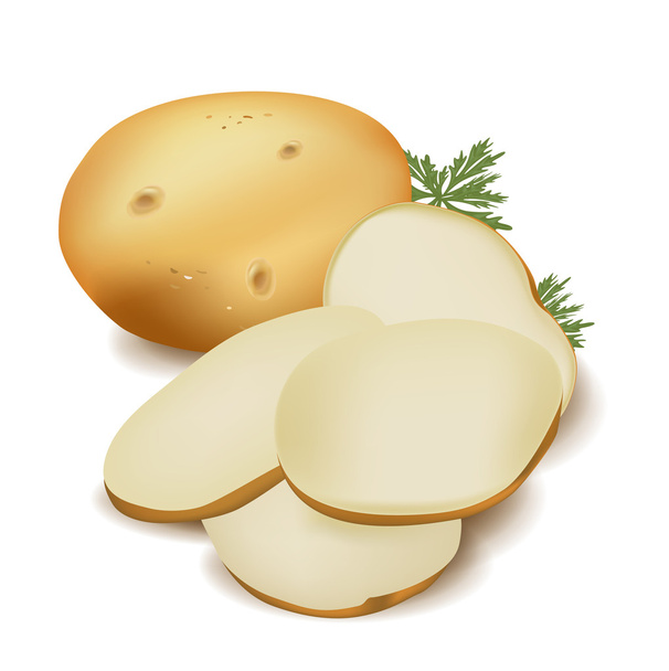 Rodajas de patata y patata
 - Vector, Imagen