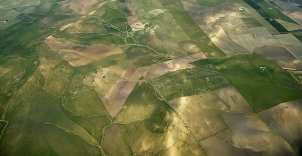 Italy, Sicily, aerial view of the sicilian countryside - Photo, Image