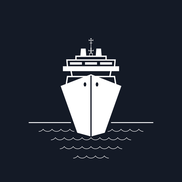 Siyah izole yolcu gemisi - Vektör, Görsel