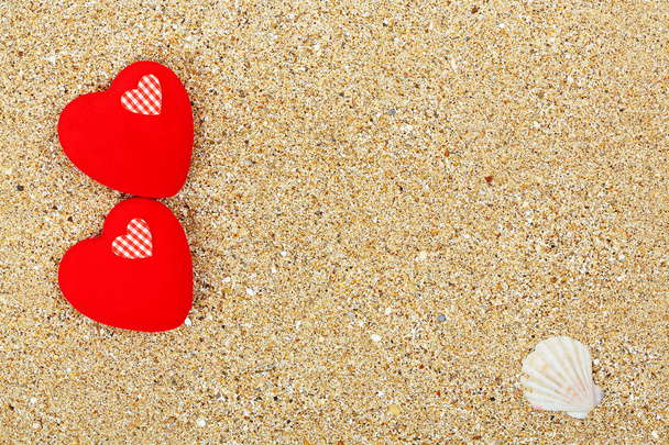 hearts on sand - Photo, image